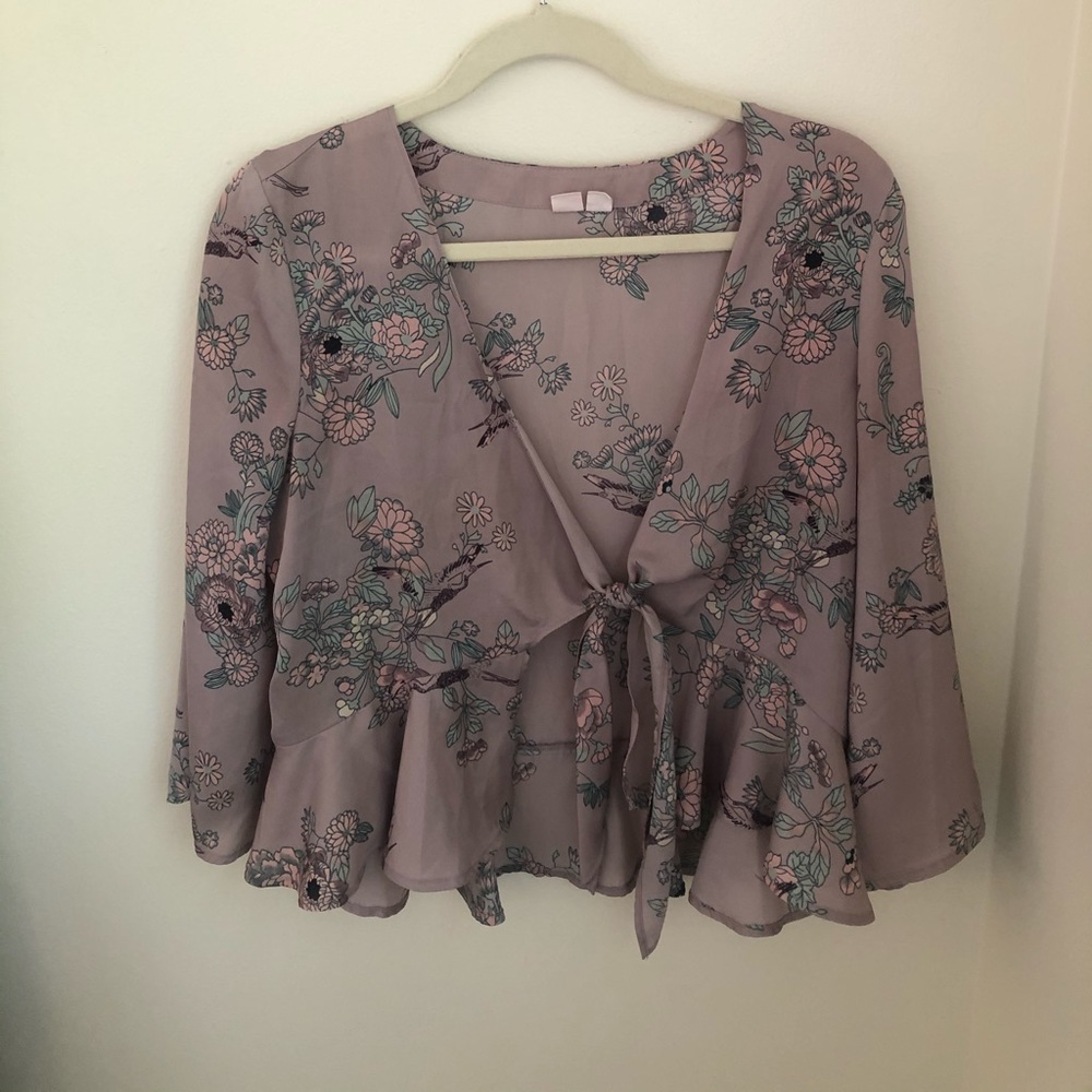 Lavender wrap top